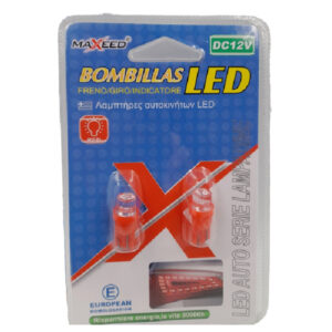 LED ΛΑΜΠΕΣ ΑΥΤΟΚΙΝΗΤΟΥ T10 DC12V ΚΟΚΚΙΝO 2TEM