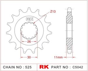 ΓΡΑΝΑΖΙ ΚΙΝΗΣ C5042 16Δ 1591 RK TDM900 MT07 FZ08 MT09 YZF1000R1