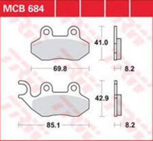 ΤΑΚΑΚΙΑ MCB684LC TRW CITYCOM300 SYM ΣΕ 2ΤΕΜ
