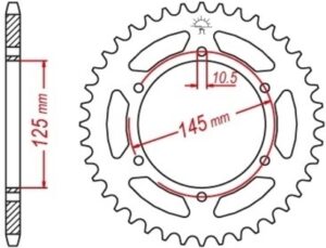 ΓΡΑΝΑΖΙ ΟΠΙΣΘΙΟ XT660X -R  B4011 45Δ 855 RK  4011-45